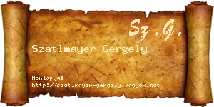 Szatlmayer Gergely névjegykártya